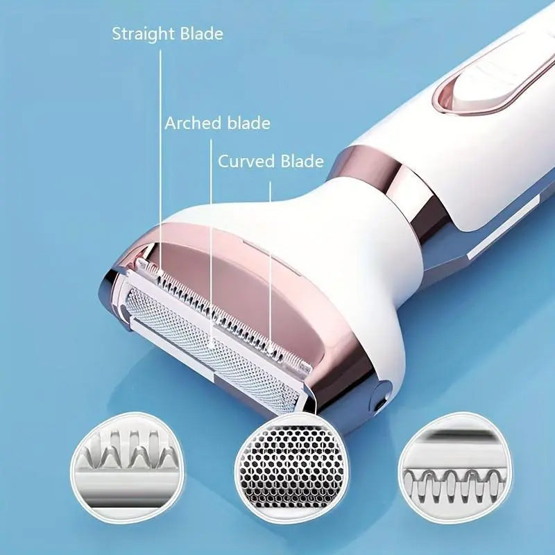 🥳2026 HOT SALE🥳💞50K+ SOLD! 🪒✨ 50% OFF! 4-in-1 Cordless Lady Body Hair Shaver – 4 heads for face, eyebrows, underarms & body. Gentle, cordless & travel-friendly! 🛡️💚