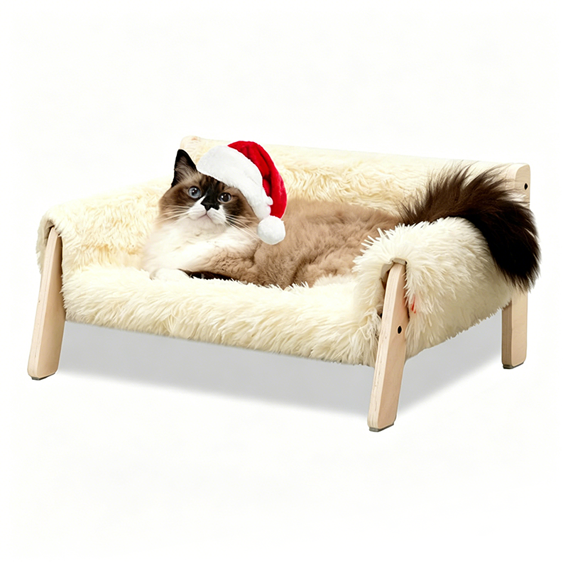 🥳2026 HOT SALE🥳💞50K+ SOLD! 🐾🛏️ 50% OFF! All-Season Washable Pet Bed – sturdy wooden frame, cloud-like plush & removable cover. Cosy comfort for cats & dogs year-round! 🛡️💚