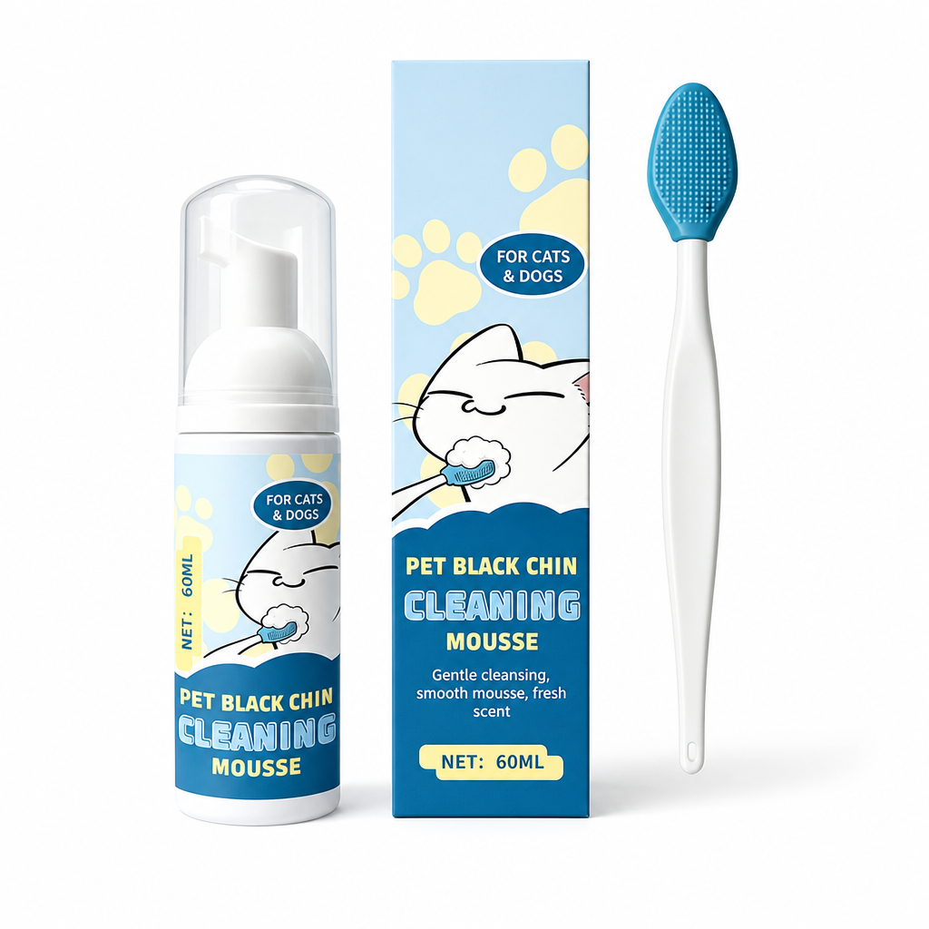 🥳2026 HOT SALE🥳💞50K+ SOLD! 🐾🧼 50% OFF! Pet Black Chin Cleansing Mousse – gentle no-rinse mousse dissolves chin grease, soft silicone tips clean every curve. Safe & easy for cats & dogs! 🛡️💚