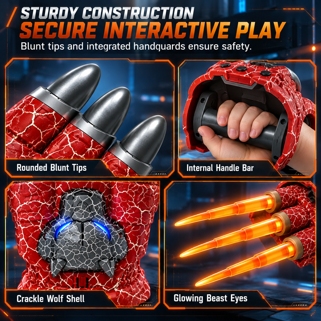 🥳2026 HOT SALE🥳💞50K+ SOLD! 🔥🐾 50% OFF! Retractable Light Up Flame Claws – LED glow, realistic sounds & extendable three-pronged design. Rechargeable battle fun for ages 6+! 🛡️💪