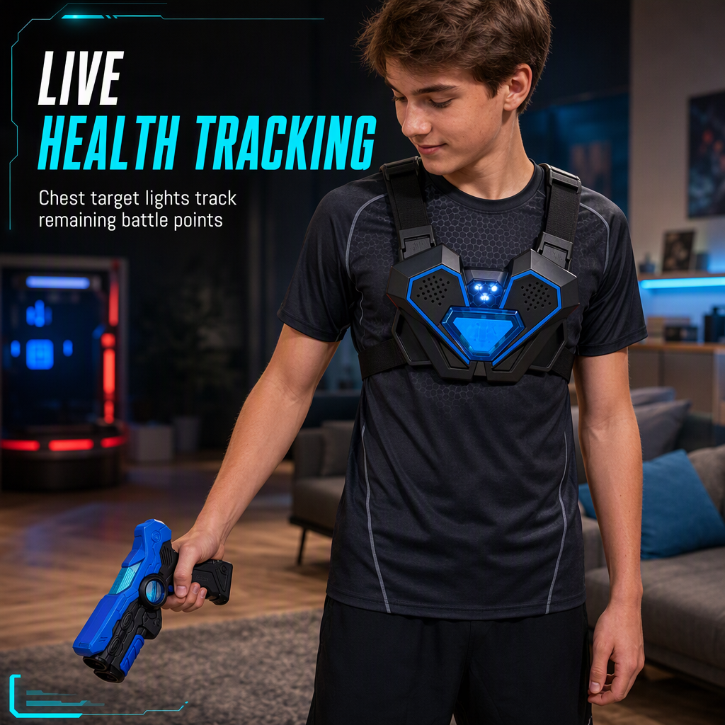 🥳2026 HOT SALE🥳💞50K+ SOLD! 🔫🎯 50% OFF! Kids Laser Tag Toy Gun – infrared hit detection, live health tracking & sound/light effects. Indoor battles for ages 6+! 🛡️💪