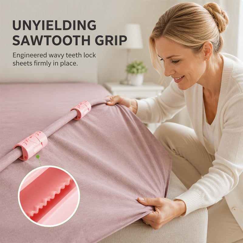 🥳2026 HOT SALE🥳💞50K+ SOLD! 🛏️📌 50% OFF! Needle-Free Bedsheet Clips – 6 or 10 pack, durable ABS, grip edges without sharp pins. Keep sheets neatly in place! 🛡️✅