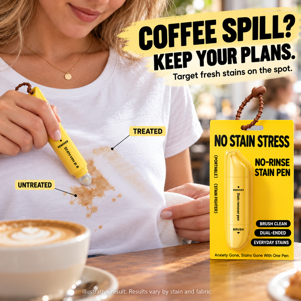 🥳2026 HOT SALE🥳💞50K+ SOLD! 🖊️✨ 50% OFF! Portable Dual-Head Stain Remover Pen – rollerball + silicone brush, targets makeup, grease, coffee & wine stains. Waterless, quick-dry & travel-ready! 🛡️✅