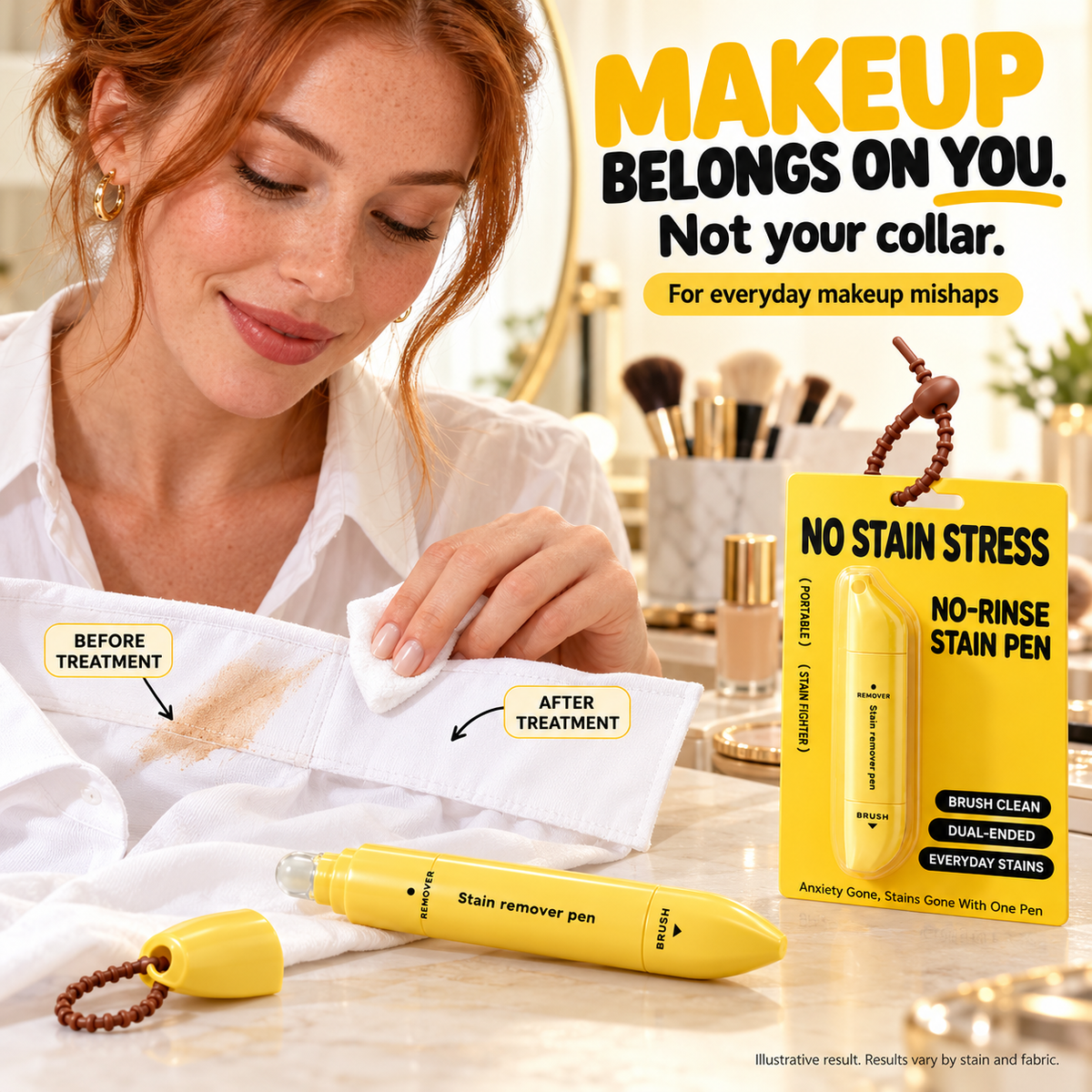 🥳2026 HOT SALE🥳💞50K+ SOLD! 🖊️✨ 50% OFF! Portable Dual-Head Stain Remover Pen – rollerball + silicone brush, targets makeup, grease, coffee & wine stains. Waterless, quick-dry & travel-ready! 🛡️✅