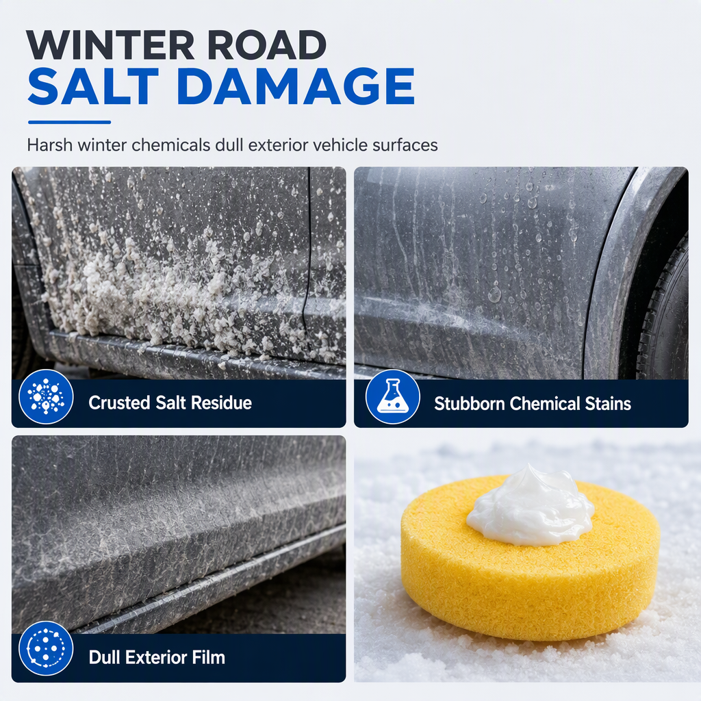 🥳2026 HOT SALE🥳💞50K+ SOLD! 🚗❄️ 50% OFF! Winter Car Salt Stain Remover Paste – dissolves road salt residue, restores gloss & includes sponge. Protects sills, wheel arches & bodywork! ✨✅