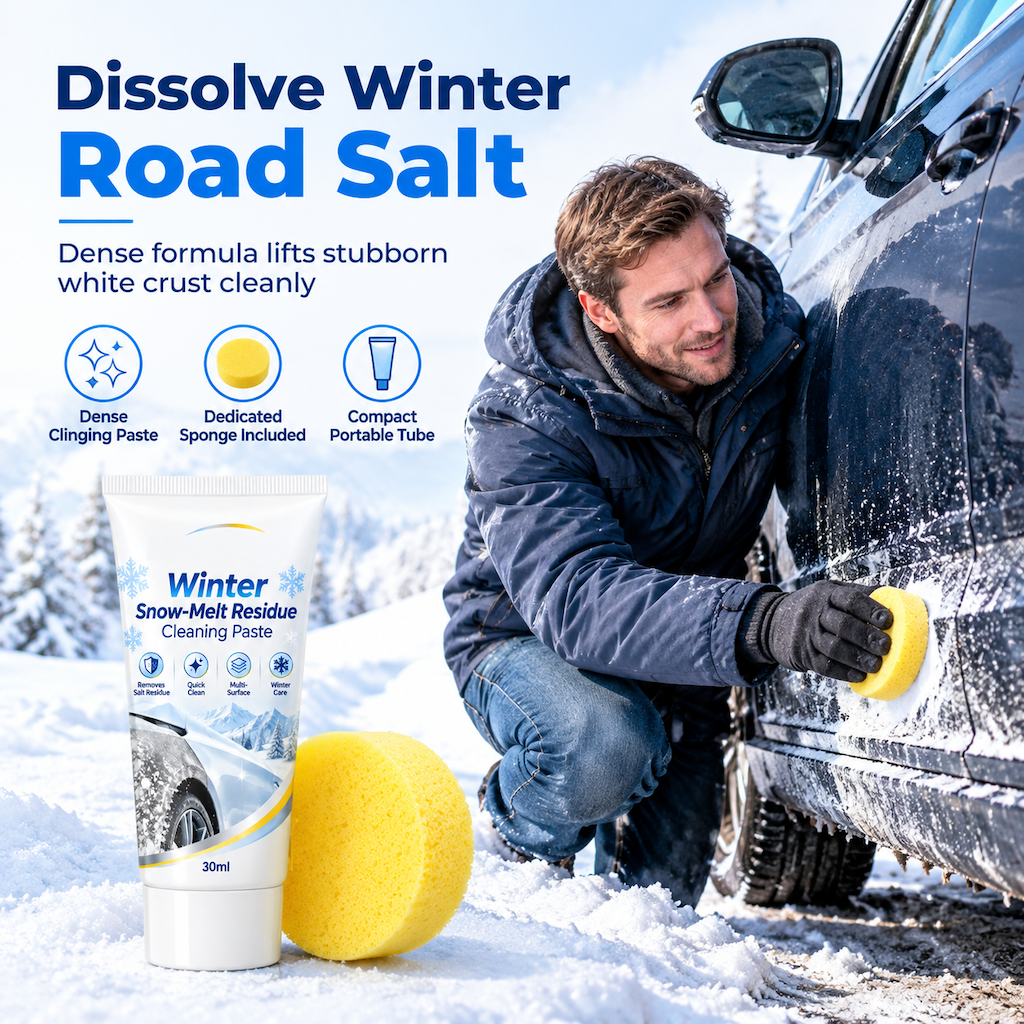 🥳2026 HOT SALE🥳💞50K+ SOLD! 🚗❄️ 50% OFF! Winter Car Salt Stain Remover Paste – dissolves road salt residue, restores gloss & includes sponge. Protects sills, wheel arches & bodywork! ✨✅