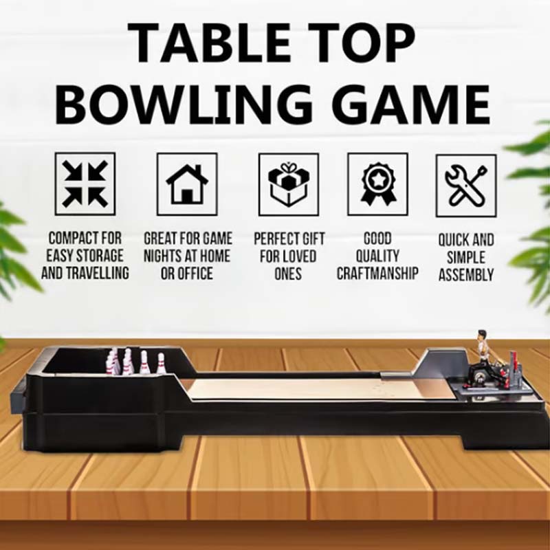 🥳2026 HOT SALE🥳💞50K+ SOLD! 🎳✨ 50% OFF! Tabletop Bowling Game – safe ABS, 12 pins & 2 metal balls. Quick-reset lever, portable fun for family & grandkids! 🛡️💪