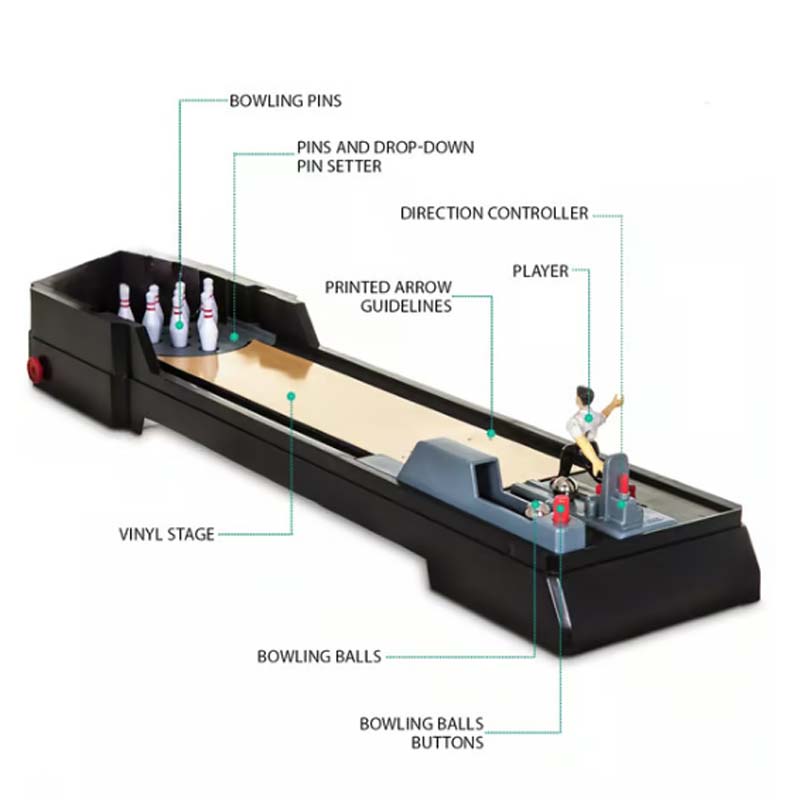 🥳2026 HOT SALE🥳💞50K+ SOLD! 🎳✨ 50% OFF! Tabletop Bowling Game – safe ABS, 12 pins & 2 metal balls. Quick-reset lever, portable fun for family & grandkids! 🛡️💪