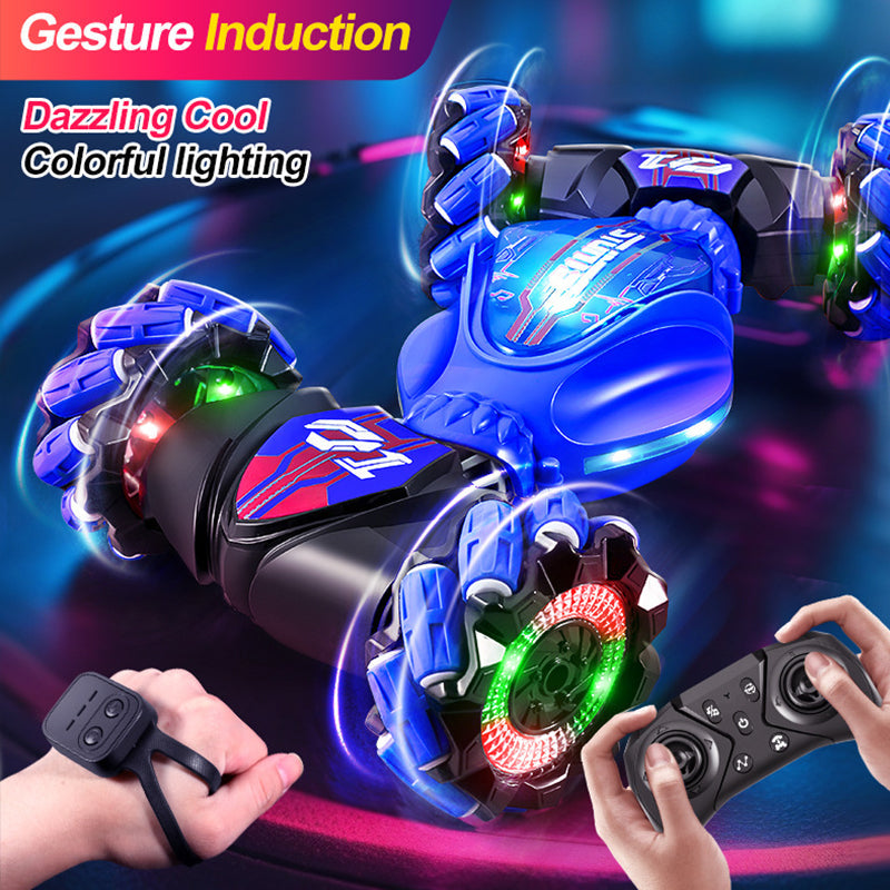 🥳2026 HOT SALE🥳💞50K+ SOLD! 🚗⌚ 50% OFF! Dual Remote Control Stunt Car – remote + gesture watch, 360° drifting, LED lights & music. 100m range, durable ABS. Fun for ages 6+! 🛡️✨
