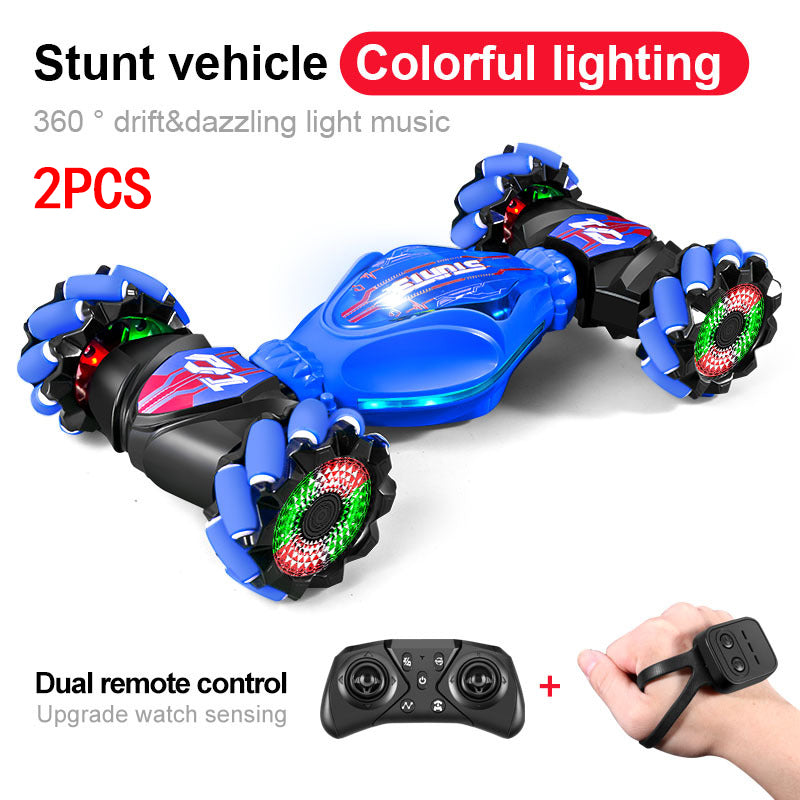 🥳2026 HOT SALE🥳💞50K+ SOLD! 🚗⌚ 50% OFF! Dual Remote Control Stunt Car – remote + gesture watch, 360° drifting, LED lights & music. 100m range, durable ABS. Fun for ages 6+! 🛡️✨
