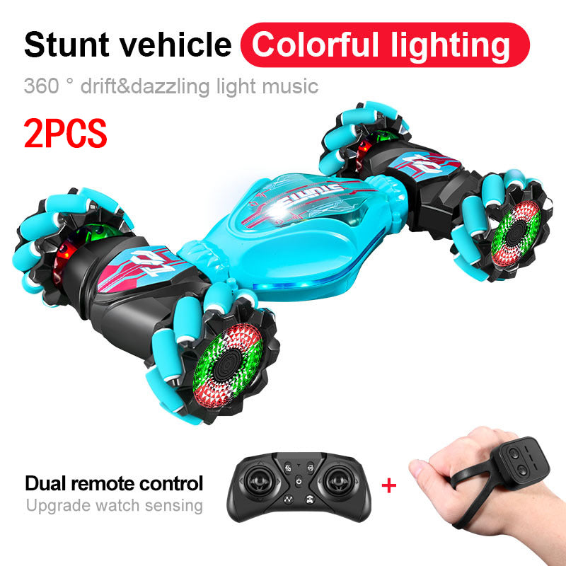 🥳2026 HOT SALE🥳💞50K+ SOLD! 🚗⌚ 50% OFF! Dual Remote Control Stunt Car – remote + gesture watch, 360° drifting, LED lights & music. 100m range, durable ABS. Fun for ages 6+! 🛡️✨