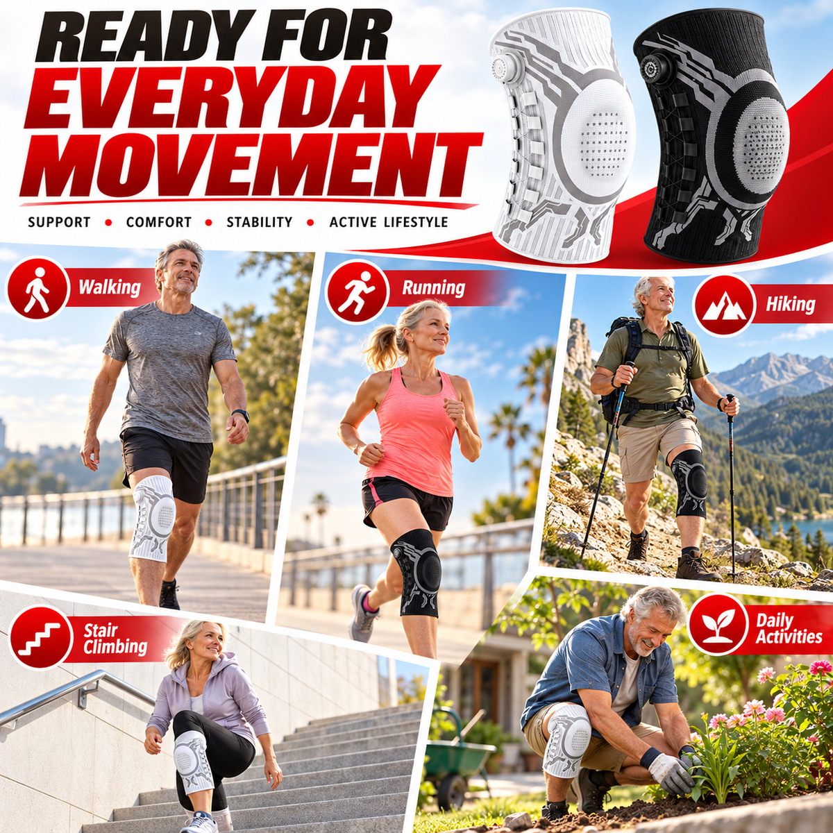 🥳2026 HOT SALE🥳💞50K+ SOLD! 🦵🔧 50% OFF! Dial-Adjustable Sports Knee Brace – alloy spring support, honeycomb silicone pad & anti-slip fit. Comfortable stability for walking, running & daily support! 🛡️💪