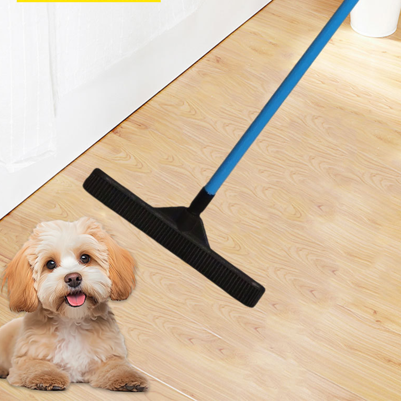 🥳2026 HOT SALE🥳💞50K+ SOLD! 🐾🧹 50% OFF! Pet Hair Removal Rubber Broom – static bristles lift hair from carpets & floors, telescopic handle 71-120cm, washable & multi-surface! 🛡️✅