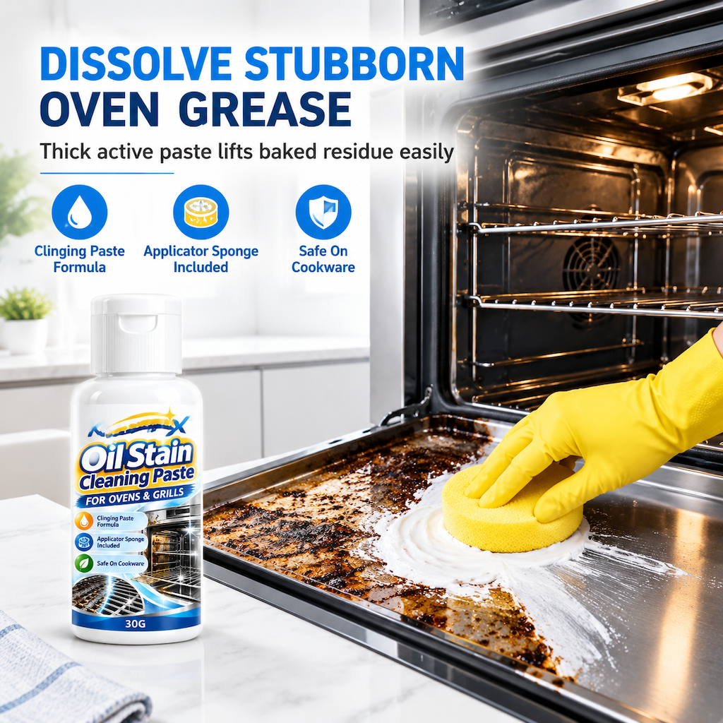 🥳2026 HOT SALE🥳💞50K+ SOLD! 🍳✨ 50% OFF! Multi-Purpose Kitchen Grease Cleaning Paste – clings to vertical oven walls, dissolves baked grease without scratching. Restores shine to grates & cooktops! 🛡️✅