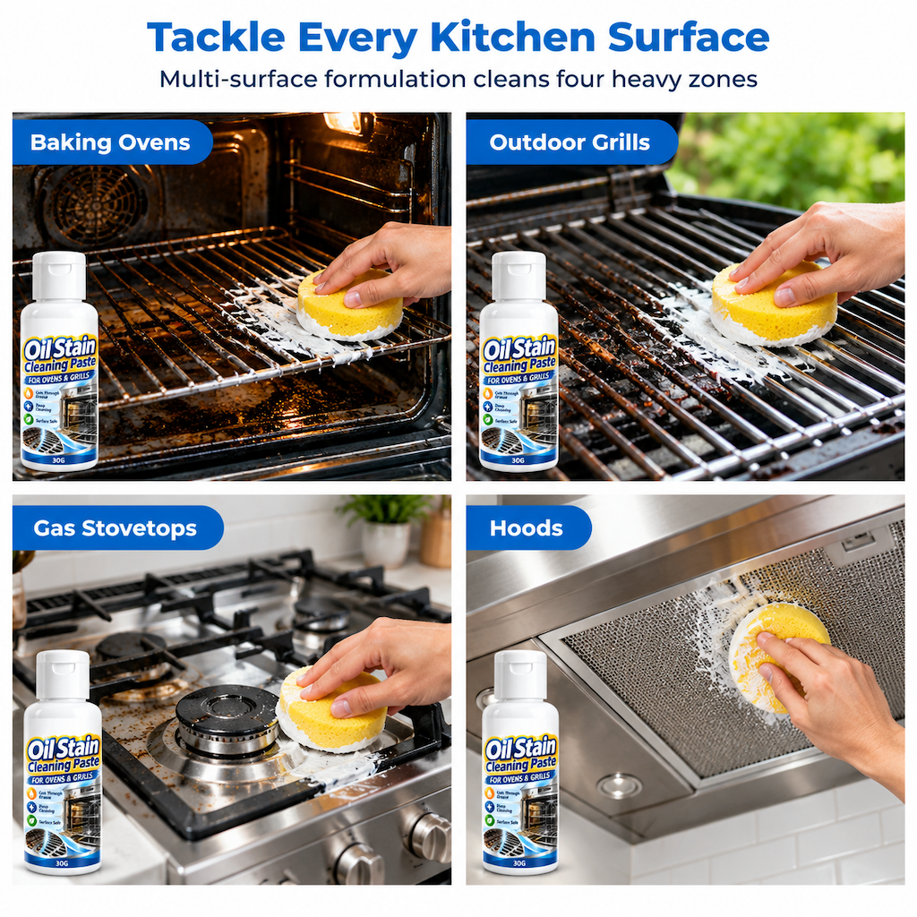 🥳2026 HOT SALE🥳💞50K+ SOLD! 🍳✨ 50% OFF! Multi-Purpose Kitchen Grease Cleaning Paste – clings to vertical oven walls, dissolves baked grease without scratching. Restores shine to grates & cooktops! 🛡️✅