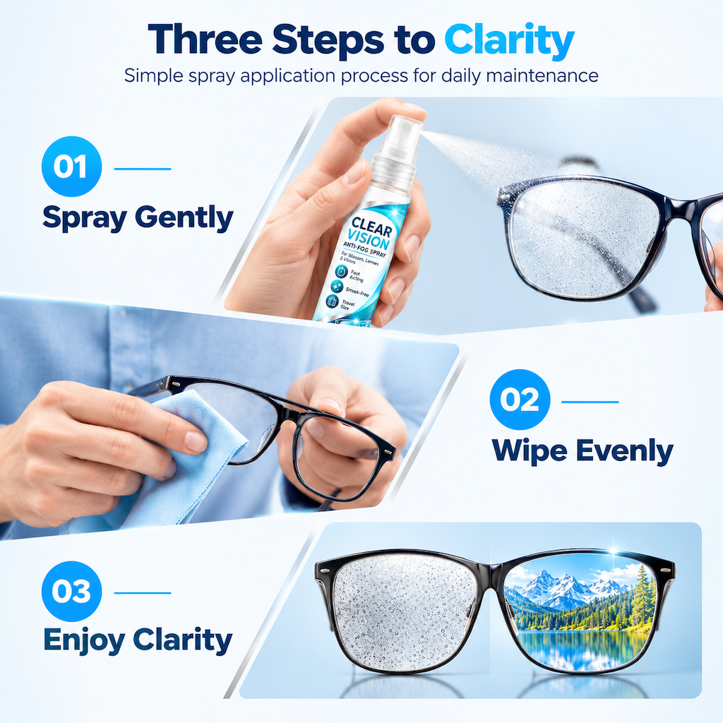 🥳2026 HOT SALE🥳💞50K+ SOLD! 👓✨ 50% OFF! Portable Glasses Anti-Fog Spray – instant clear vision, streak-free & long-lasting shield. Safe for coated lenses – ideal for masks, hot drinks & winter! 🛡️✅