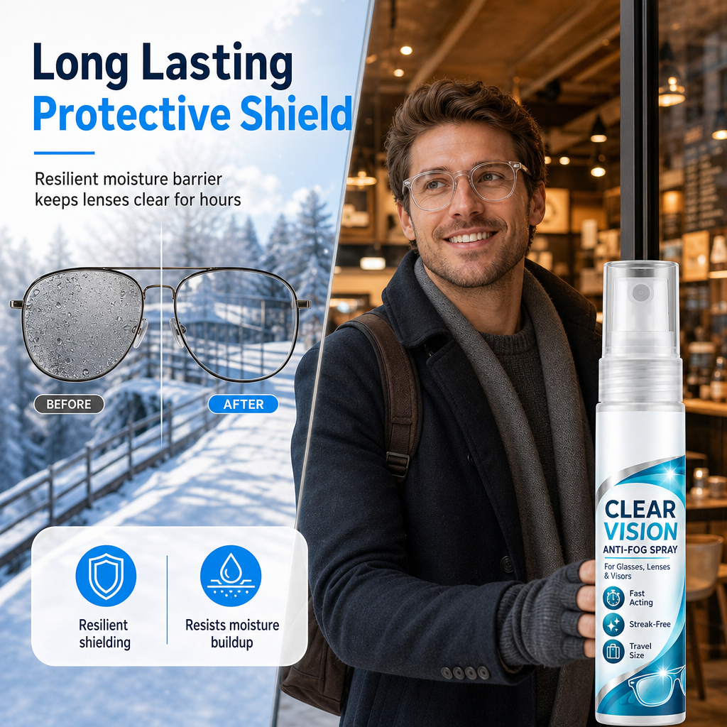 🥳2026 HOT SALE🥳💞50K+ SOLD! 👓✨ 50% OFF! Portable Glasses Anti-Fog Spray – instant clear vision, streak-free & long-lasting shield. Safe for coated lenses – ideal for masks, hot drinks & winter! 🛡️✅