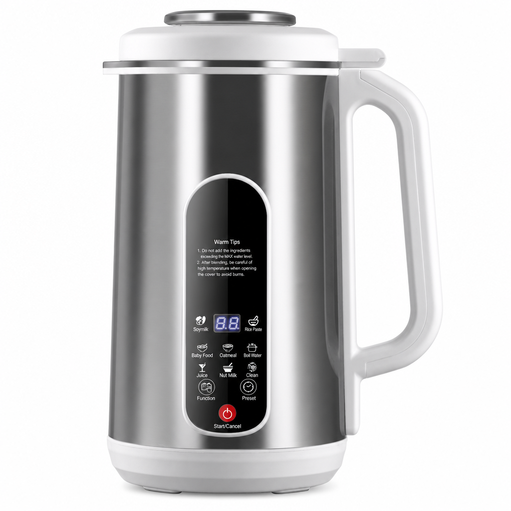 🥳2026 HOT SALE🥳💞50K+ SOLD! 🥛⚙️ 50% OFF! 304 Stainless Steel Soy Milk Maker & Blender – filter-free ultra-fine grinding, smart overnight preset, multi-layer thermal guard. Hot soy milk, porridge & baby food! 🛡️✅