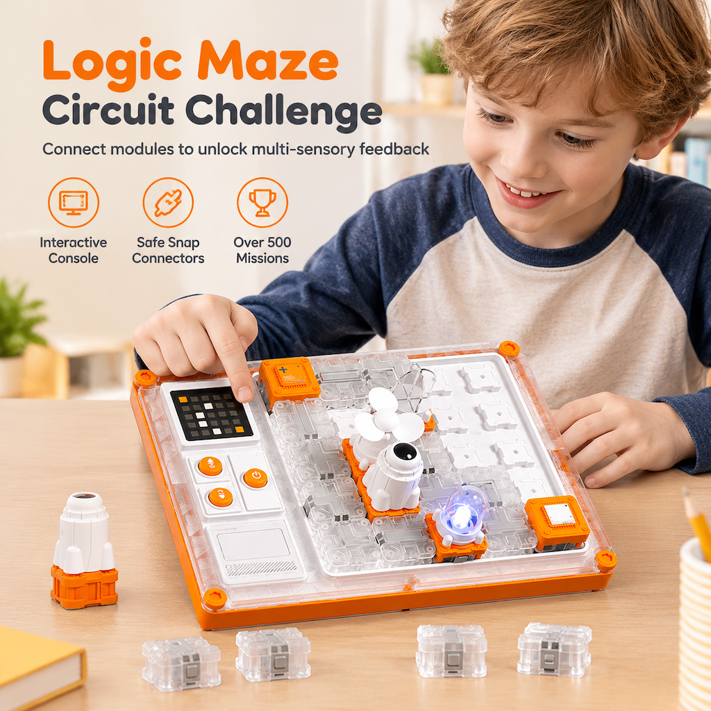 🥳2026 HOT SALE🥳💞50K+ SOLD! 🧩⚡ 50% OFF! Rechargeable STEM Circuit Maze Toy – hands-on logic challenges, safe insulated housing & interactive light rewards. Screen-free learning fun for kids! 🛡️👨‍👩‍👧