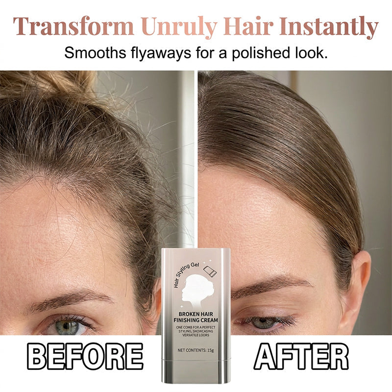 🥳2026 HOT SALE🥳💞50K+ SOLD! 💇✨ 50% OFF! Portable Hair Finishing Stick with Comb – built-in micro-comb & 15g solid wax tames flyaways fast, zero residue. Pocket-size touch-ups anywhere! 🛡️✅
