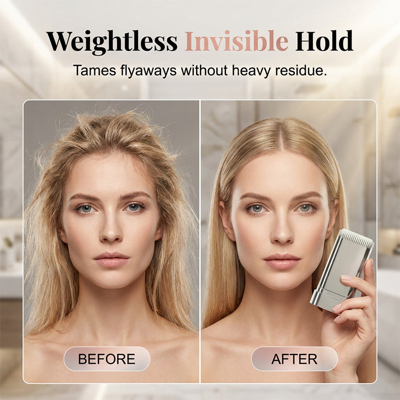 🥳2026 HOT SALE🥳💞50K+ SOLD! 💇✨ 50% OFF! Portable Hair Finishing Stick with Comb – built-in micro-comb & 15g solid wax tames flyaways fast, zero residue. Pocket-size touch-ups anywhere! 🛡️✅