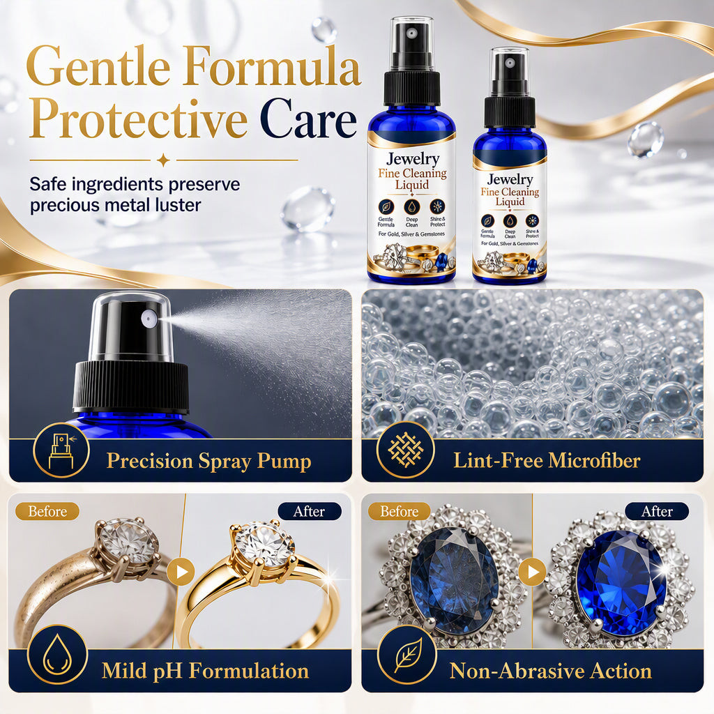 🥳2026 HOT SALE🥳💞50K+ SOLD! 💎✨ 50% OFF! Jewelry Cleaner Spray with Towel – fine mist lifts oil & grime, restores brilliant sparkle without scratching. Safe for all jewelry! 🛡️✅