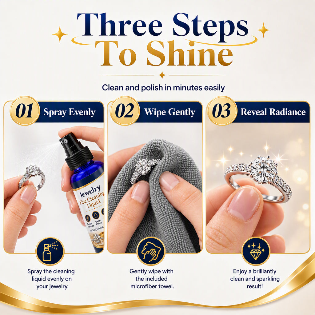 🥳2026 HOT SALE🥳💞50K+ SOLD! 💎✨ 50% OFF! Jewelry Cleaner Spray with Towel – fine mist lifts oil & grime, restores brilliant sparkle without scratching. Safe for all jewelry! 🛡️✅