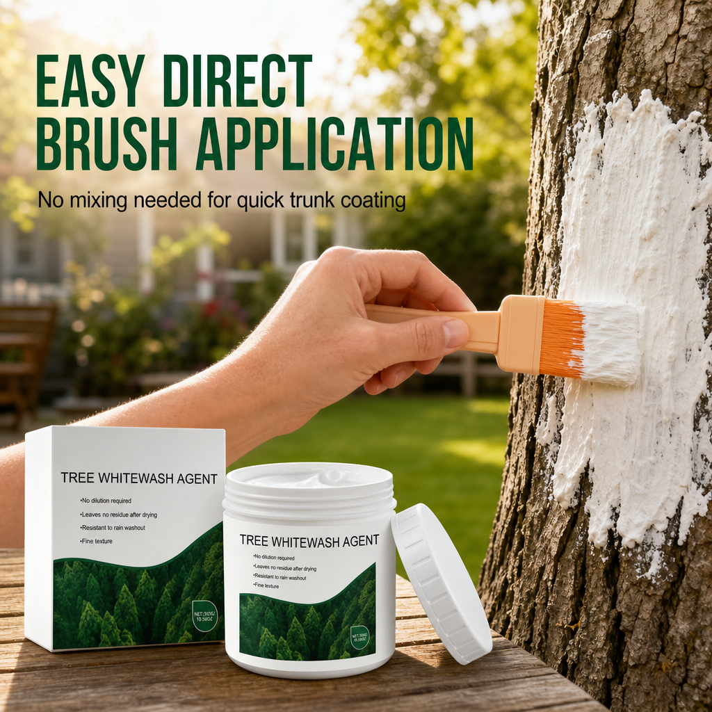 🥳2026 HOT SALE🥳💞50K+ SOLD! 🌳🛡️ 50% OFF! Tree Trunk Whitewash Protective Set – 300g with brush, shields bark from frost & insects. Easy brush-on, all-season protection! ❄️✅
