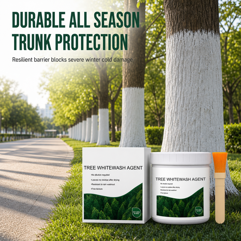 🥳2026 HOT SALE🥳💞50K+ SOLD! 🌳🛡️ 50% OFF! Tree Trunk Whitewash Protective Set – 300g with brush, shields bark from frost & insects. Easy brush-on, all-season protection! ❄️✅