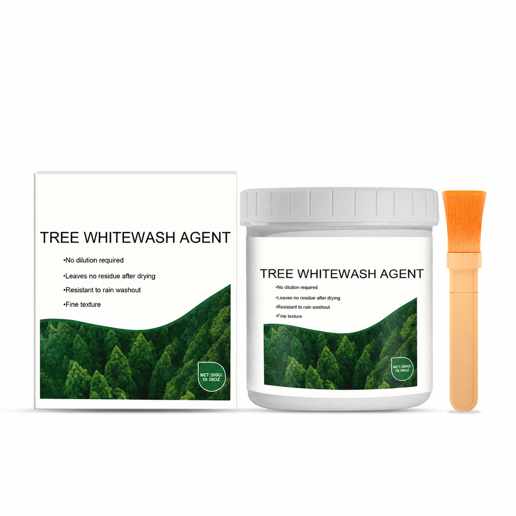 🥳2026 HOT SALE🥳💞50K+ SOLD! 🌳🛡️ 50% OFF! Tree Trunk Whitewash Protective Set – 300g with brush, shields bark from frost & insects. Easy brush-on, all-season protection! ❄️✅