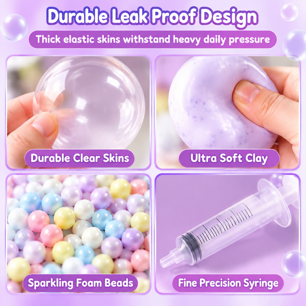 🥳2026 HOT SALE🥳💞50K+ SOLD! 🧪✨ 50% OFF! DIY Squeeze Ball Making Kit – mix colorful clay & sparkling fillers, leak-proof slow-rising fun. No-mess craft for kids! 🎨✅