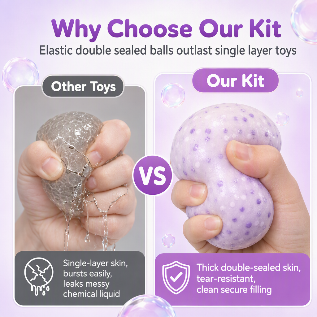 🥳2026 HOT SALE🥳💞50K+ SOLD! 🧪✨ 50% OFF! DIY Squeeze Ball Making Kit – mix colorful clay & sparkling fillers, leak-proof slow-rising fun. No-mess craft for kids! 🎨✅