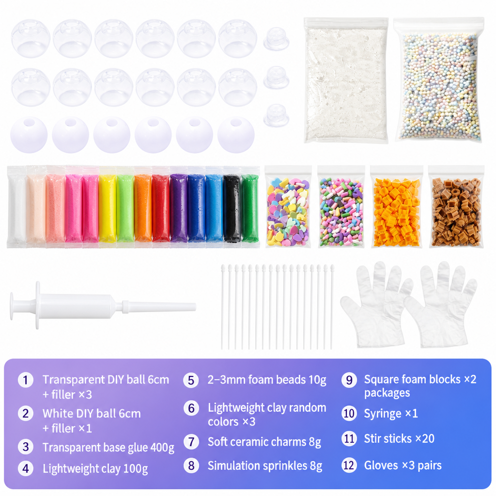 🥳2026 HOT SALE🥳💞50K+ SOLD! 🧪✨ 50% OFF! DIY Squeeze Ball Making Kit – mix colorful clay & sparkling fillers, leak-proof slow-rising fun. No-mess craft for kids! 🎨✅