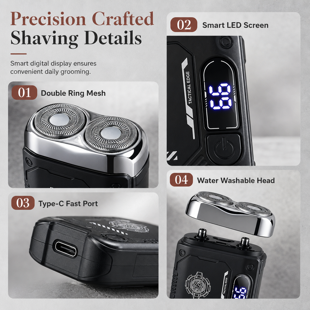🥳2026 HOT SALE🥳💞50K+ SOLD! 🪒✨ 50% OFF! Mini Portable Electric Dual-Head Shaver – dual floating heads, wet & dry, LED battery display. Pocket-sized smooth shave anywhere! 🧔💪