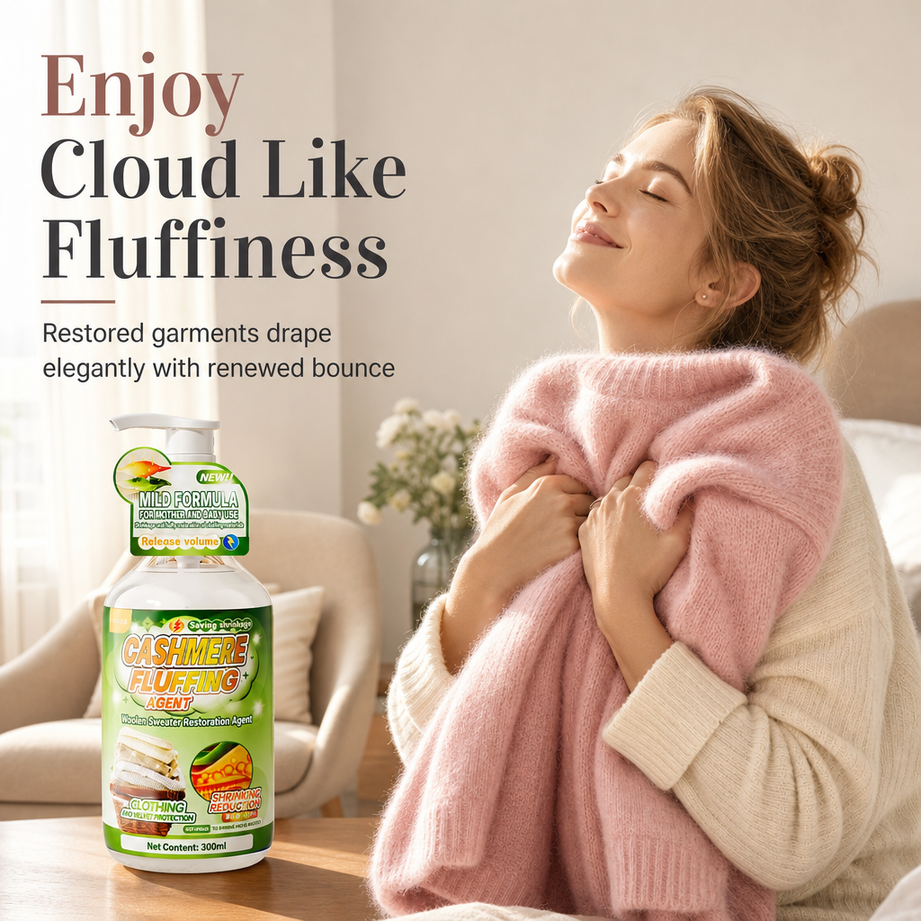 🥳2026 HOT SALE🥳💞50K+ SOLD! 🧶✨ Wool & Cashmere Softening Care Liquid – gently relaxes shrunken knitwear, restores cloud-like softness & fit. Phosphate-free care for favourite sweaters! 🛡️💚