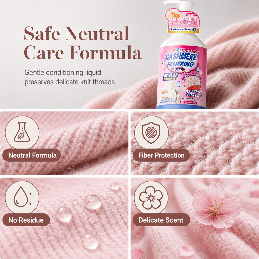 🥳2026 HOT SALE🥳💞50K+ SOLD! 🧶✨ Wool & Cashmere Softening Care Liquid – gently relaxes shrunken knitwear, restores cloud-like softness & fit. Phosphate-free care for favourite sweaters! 🛡️💚