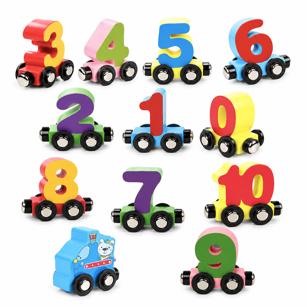 🥳2026 HOT SALE🥳💞50K+ SOLD! 🚂🔢 50% OFF! Magnetic Wooden Number Train Toy – connectable cars, early counting & imaginative floor play. Safe, smooth polished wood for ages 3+! 🛡️💚