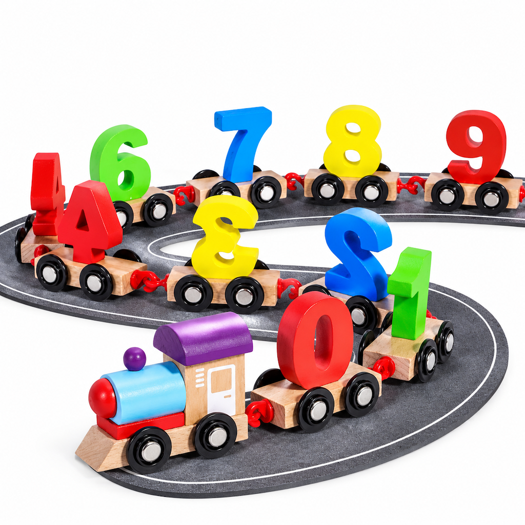 🥳2026 HOT SALE🥳💞50K+ SOLD! 🚂🔢 50% OFF! Magnetic Wooden Number Train Toy – connectable cars, early counting & imaginative floor play. Safe, smooth polished wood for ages 3+! 🛡️💚