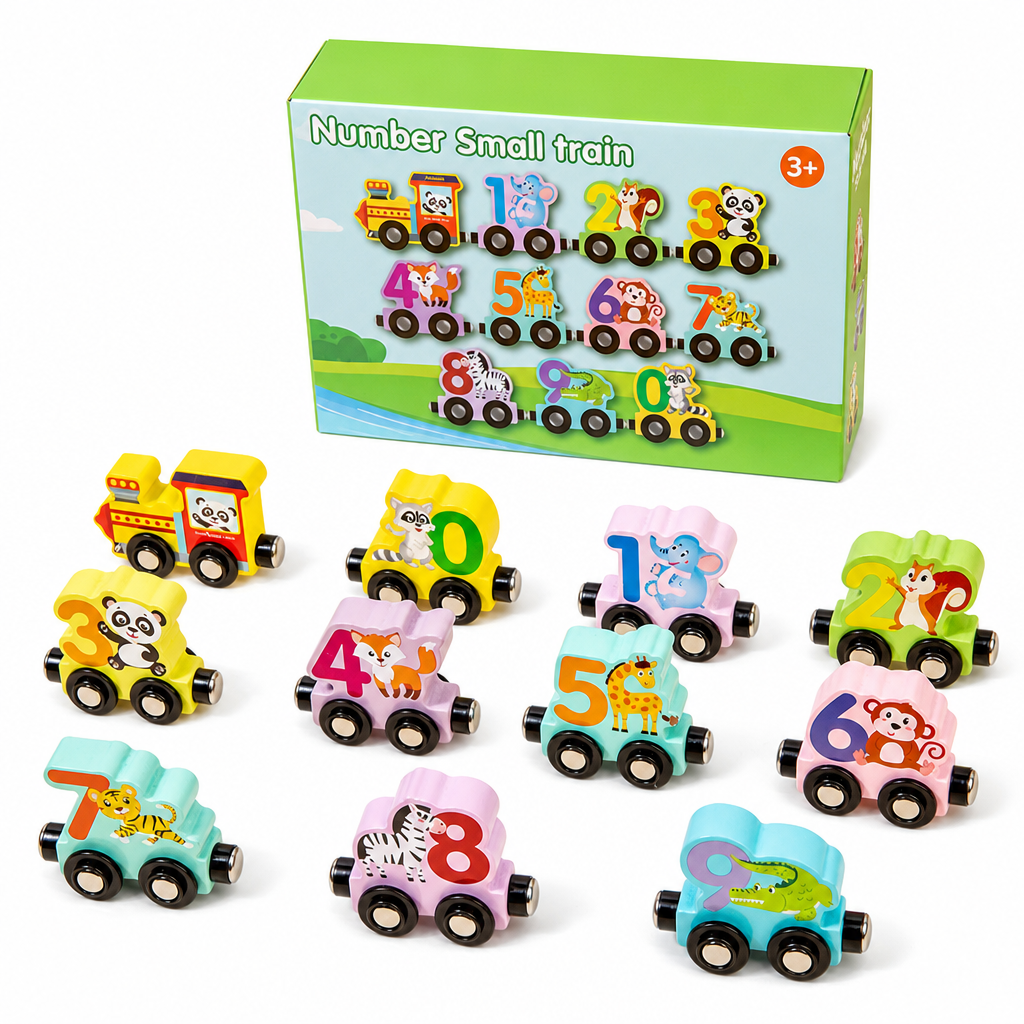 🥳2026 HOT SALE🥳💞50K+ SOLD! 🚂🔢 50% OFF! Magnetic Wooden Number Train Toy – connectable cars, early counting & imaginative floor play. Safe, smooth polished wood for ages 3+! 🛡️💚