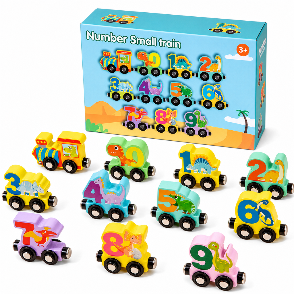 🥳2026 HOT SALE🥳💞50K+ SOLD! 🚂🔢 50% OFF! Magnetic Wooden Number Train Toy – connectable cars, early counting & imaginative floor play. Safe, smooth polished wood for ages 3+! 🛡️💚