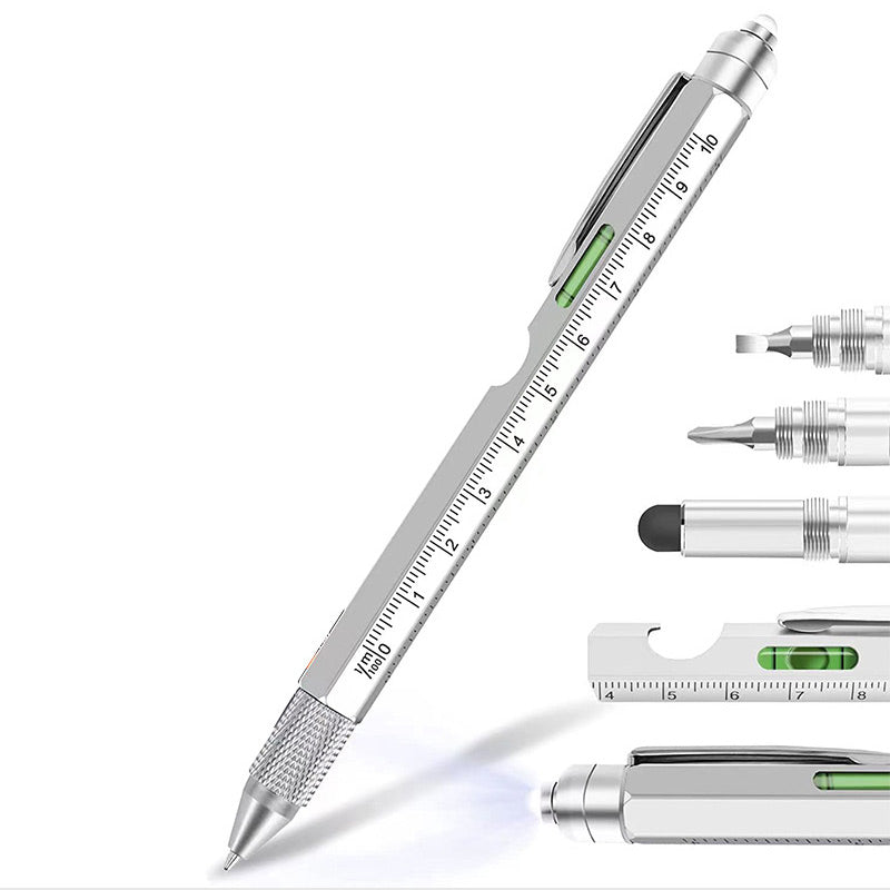 🥳2026 HOT SALE🥳💞50K+ SOLD! 🖊️🔧 50% OFF! 9-in-1 Outdoor Multi-Tool Pen – LED/laser light, screwdrivers, bottle opener, rulers & touchscreen cap. 304 stainless steel, portable clip! 🛡️💪