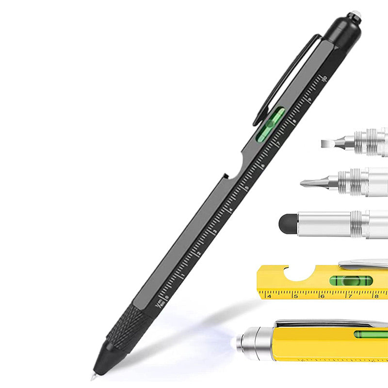 🥳2026 HOT SALE🥳💞50K+ SOLD! 🖊️🔧 50% OFF! 9-in-1 Outdoor Multi-Tool Pen – LED/laser light, screwdrivers, bottle opener, rulers & touchscreen cap. 304 stainless steel, portable clip! 🛡️💪