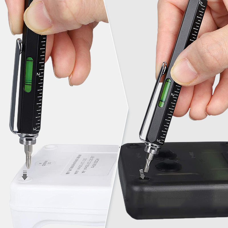 🥳2026 HOT SALE🥳💞50K+ SOLD! 🖊️🔧 50% OFF! 9-in-1 Outdoor Multi-Tool Pen – LED/laser light, screwdrivers, bottle opener, rulers & touchscreen cap. 304 stainless steel, portable clip! 🛡️💪