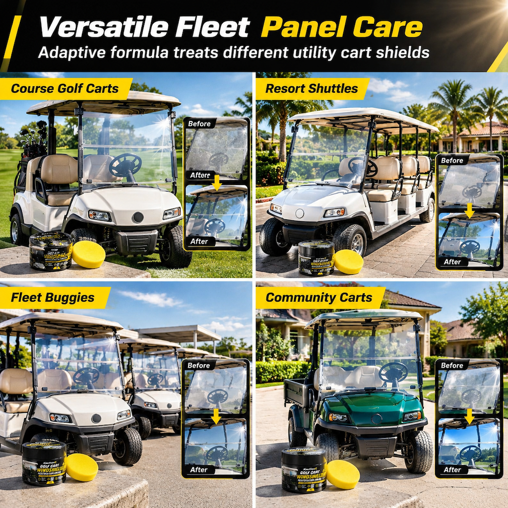 🥳2026 HOT SALE🥳💞50K+ SOLD! 🏌️✨ 50% OFF! Golf Cart Windshield Scratch Repair Paste – buffs away haze & yellowing, restores crystal-clear vision. Includes sponge, easy 3-step hand buffing! 🛡️✅