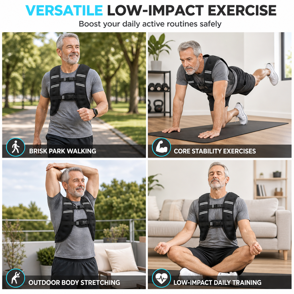 🥳2026 HOT SALE🥳💞50K+ SOLD! 🏋️‍♂️✨ Adjustable Weighted Vest with Reflective Strips – balanced weight protects joints, padded straps & low-impact core training. Safe, comfortable workouts! 🛡️💪