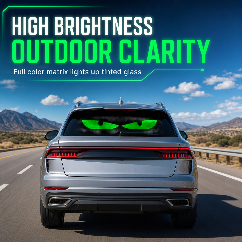 🥳2026 HOT SALE🥳💞50K+ SOLD! 🚗📟 50% OFF! Smart Full-Color LED Car Rear Window Display – Bluetooth app editing, high-brightness LED, IP65 waterproof. Custom messages on the go! 🛡️✨
