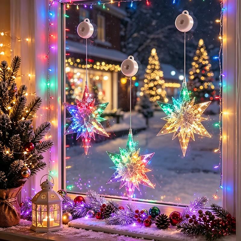 🥳2026 HOT SALE🥳💞50K+ SOLD! 🎄✨ 50% OFF! DIY Christmas Suction Window Lights – no drill, no residue, battery powered & reusable. Multiple festive shapes, warm or colourful glow! 🪟💚
