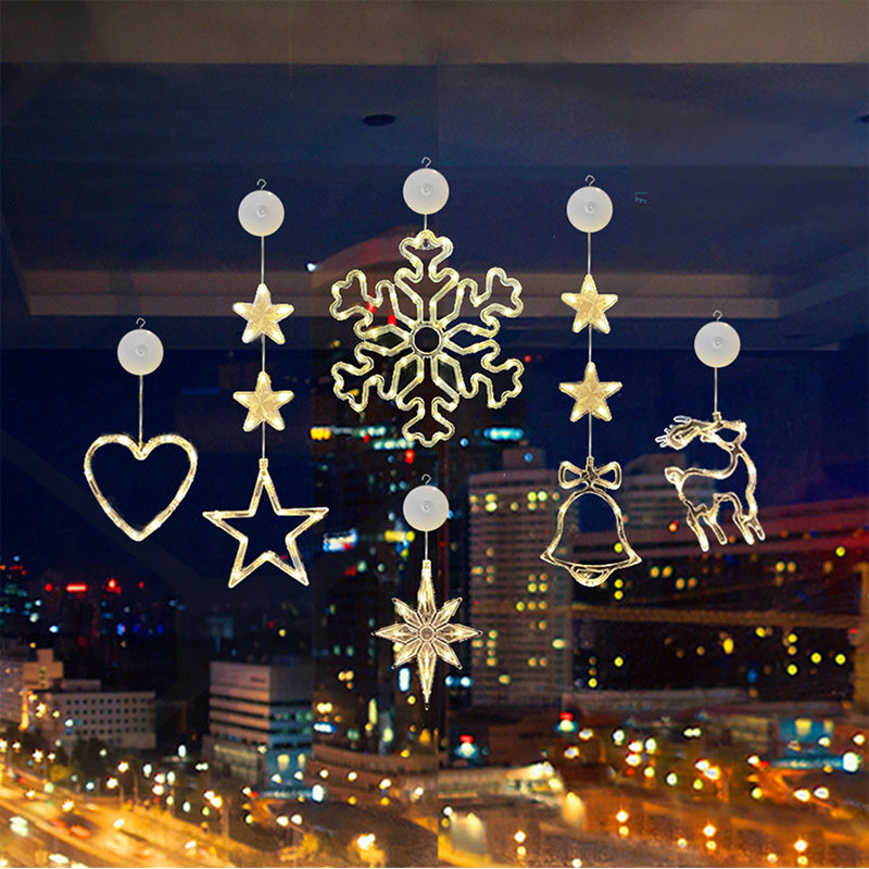 🥳2026 HOT SALE🥳💞50K+ SOLD! 🎄✨ 50% OFF! DIY Christmas Suction Window Lights – no drill, no residue, battery powered & reusable. Multiple festive shapes, warm or colourful glow! 🪟💚