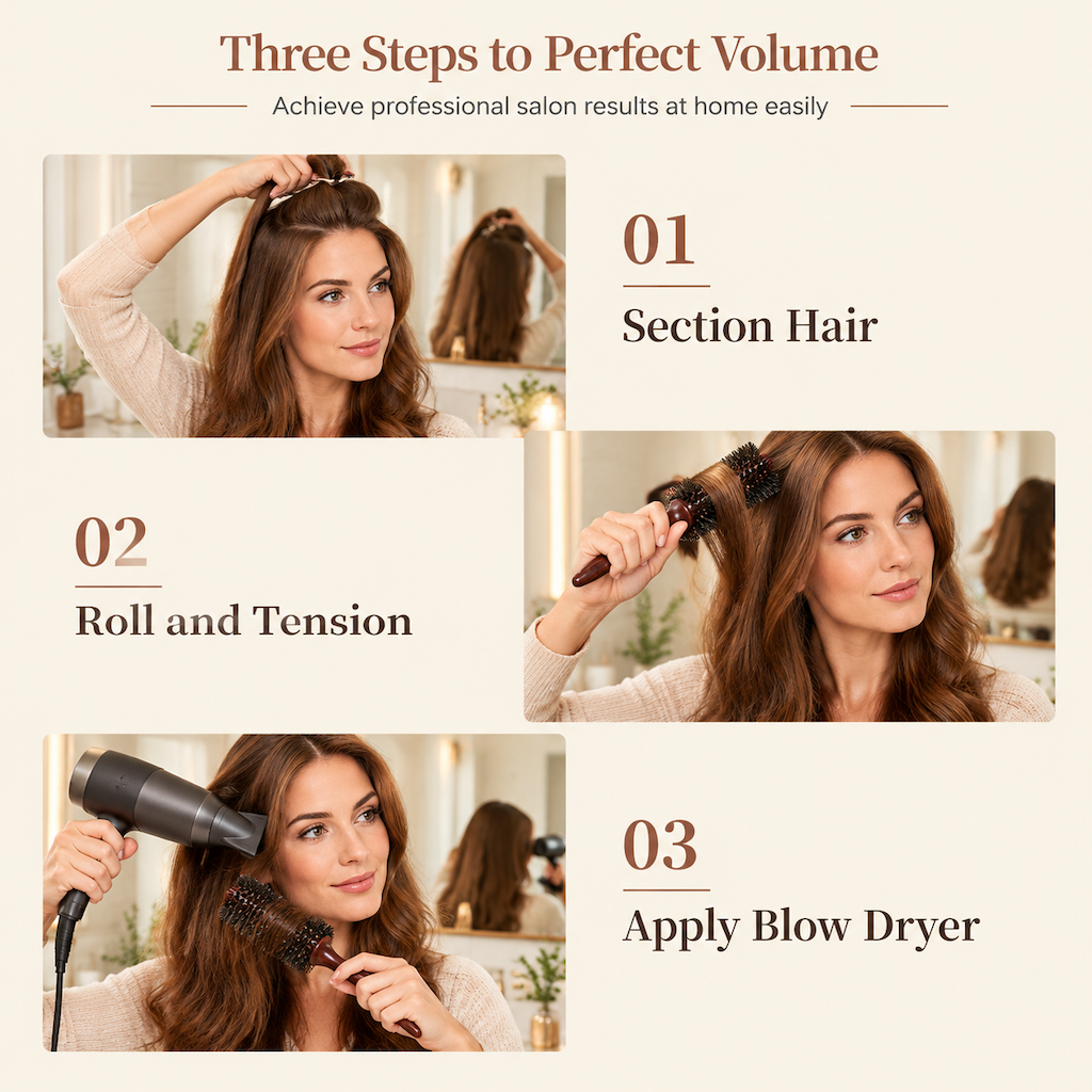 🥳2026 HOT SALE🥳💞50K+ SOLD! 💇✨ 50% OFF! Boar Bristle Round Hair Brush – distributes natural oils for glossy, bouncy salon curls. Dual-height bristles & lightweight grip for easy blow-dry styling! 🛡️💪