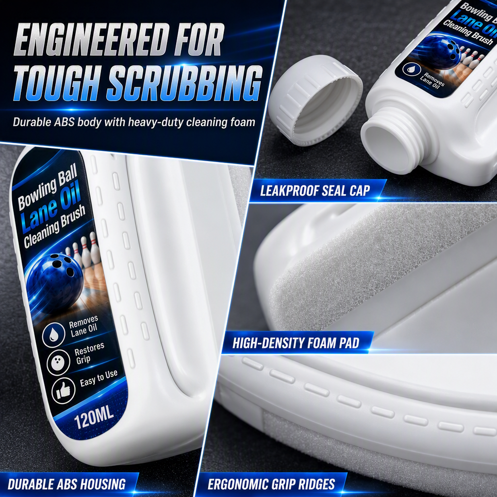 🥳2026 HOT SALE🥳💞50K+ SOLD! 🎳🧽 50% OFF! Bowling Ball Cleaning Brush – built-in fluid delivery & sponge pad restore grip, remove lane oil, revive hook. Leakproof & washable! 🛡️✅